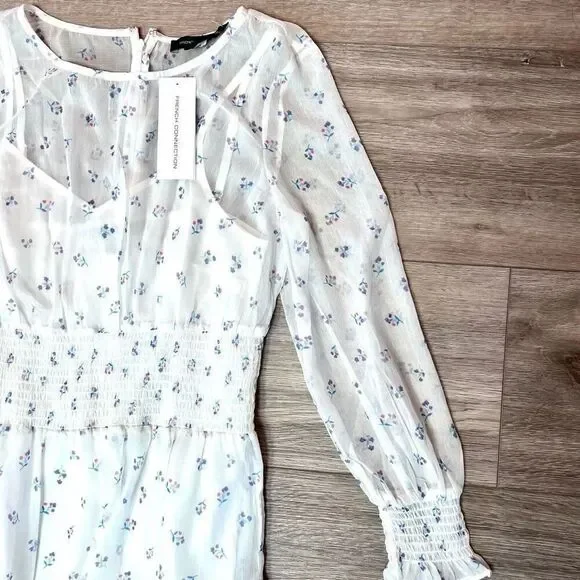 French‎ Connection Women's Summer White Cecilia Hallie Mini Dress Small NWT - Picture 5 of 14